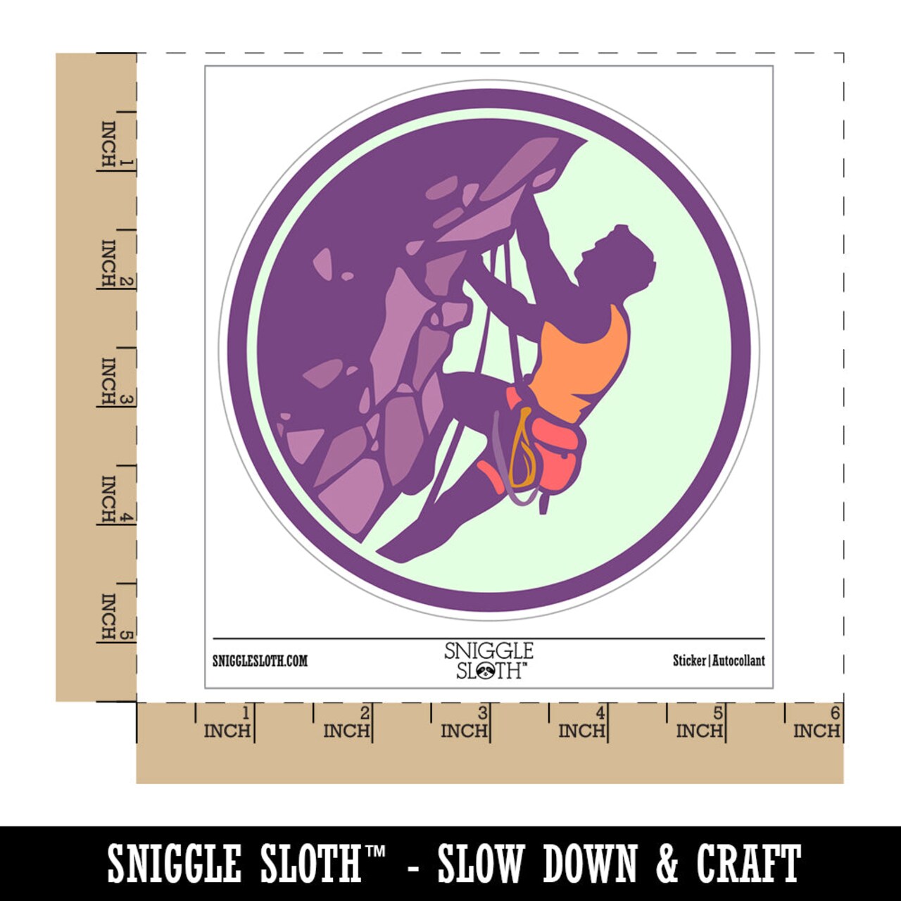 Mountain Climber Rock Climbing Hiking Waterproof Vinyl Phone Tablet Laptop Water Bottle Sticker Set - 5 Pack